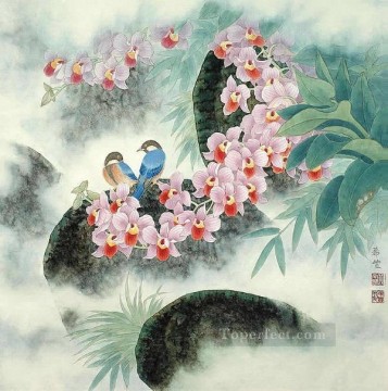 birds in flowers traditional China Oil Paintings